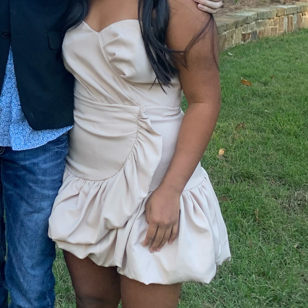 Cream Ruffle Dress